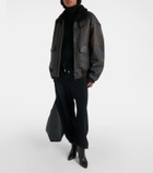The Row Adonis shearling-trimmed leather jacket