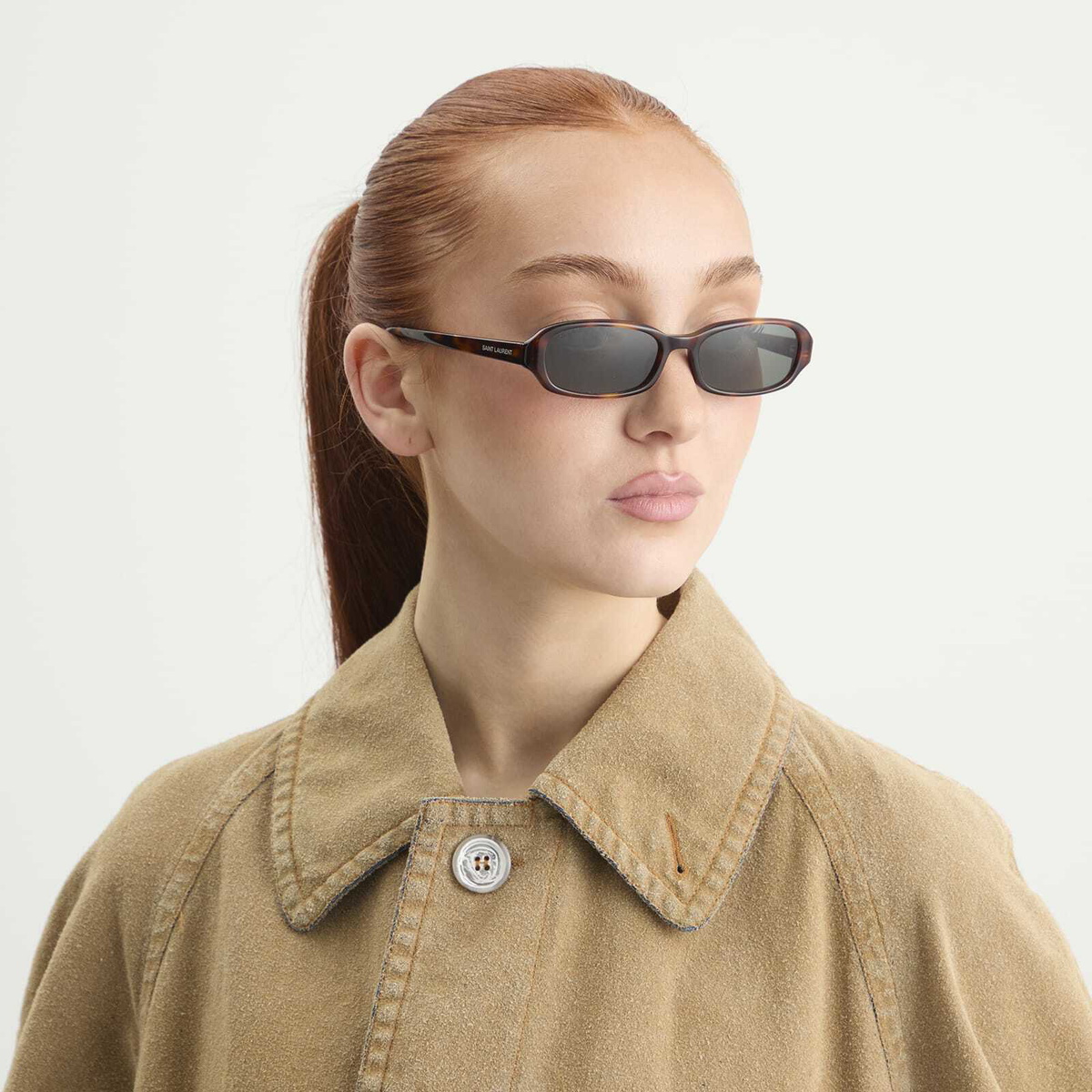 Saint Laurent Sunglasses Saint Laurent SL 872 Erin Sunglasses in Havana/Grey 