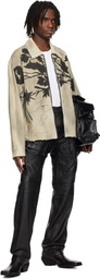 KUSIKOHC Gray Rose Denim Jacket