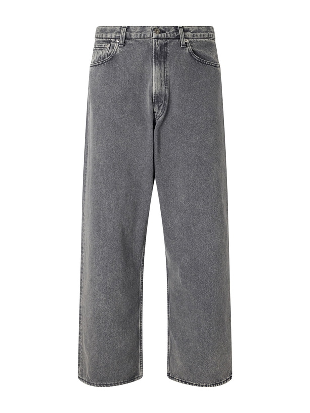 Photo: OrSlow - Super Dad's Wide-Leg Jeans - Gray