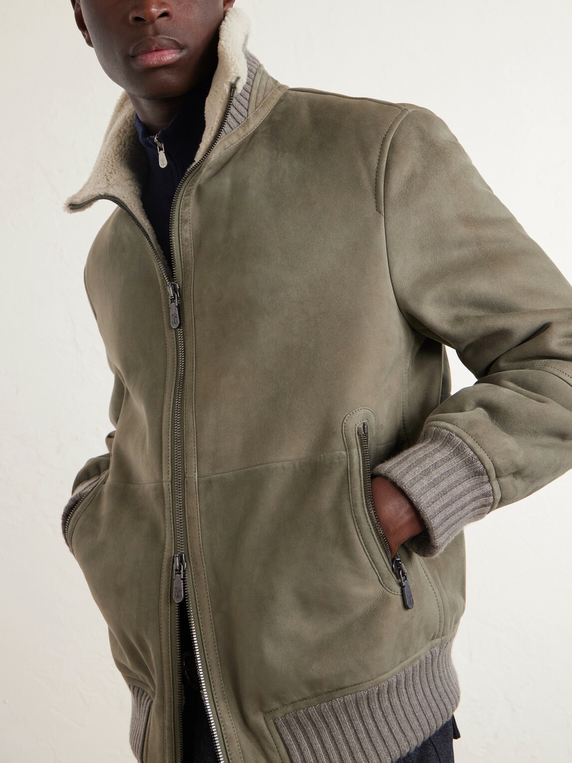 Brunello Cucinelli - Shearling Jacket - Green