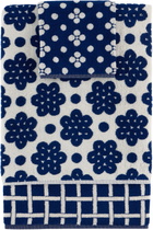 Dusen Dusen Navy & White Pattern Towel Set, 3pcs