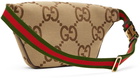 Gucci Beige & Brown Jumbo GG Belt Bag