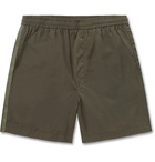 Moncler - Logo-Embroidered Grosgrain-Trimmed Shell Shorts - Green