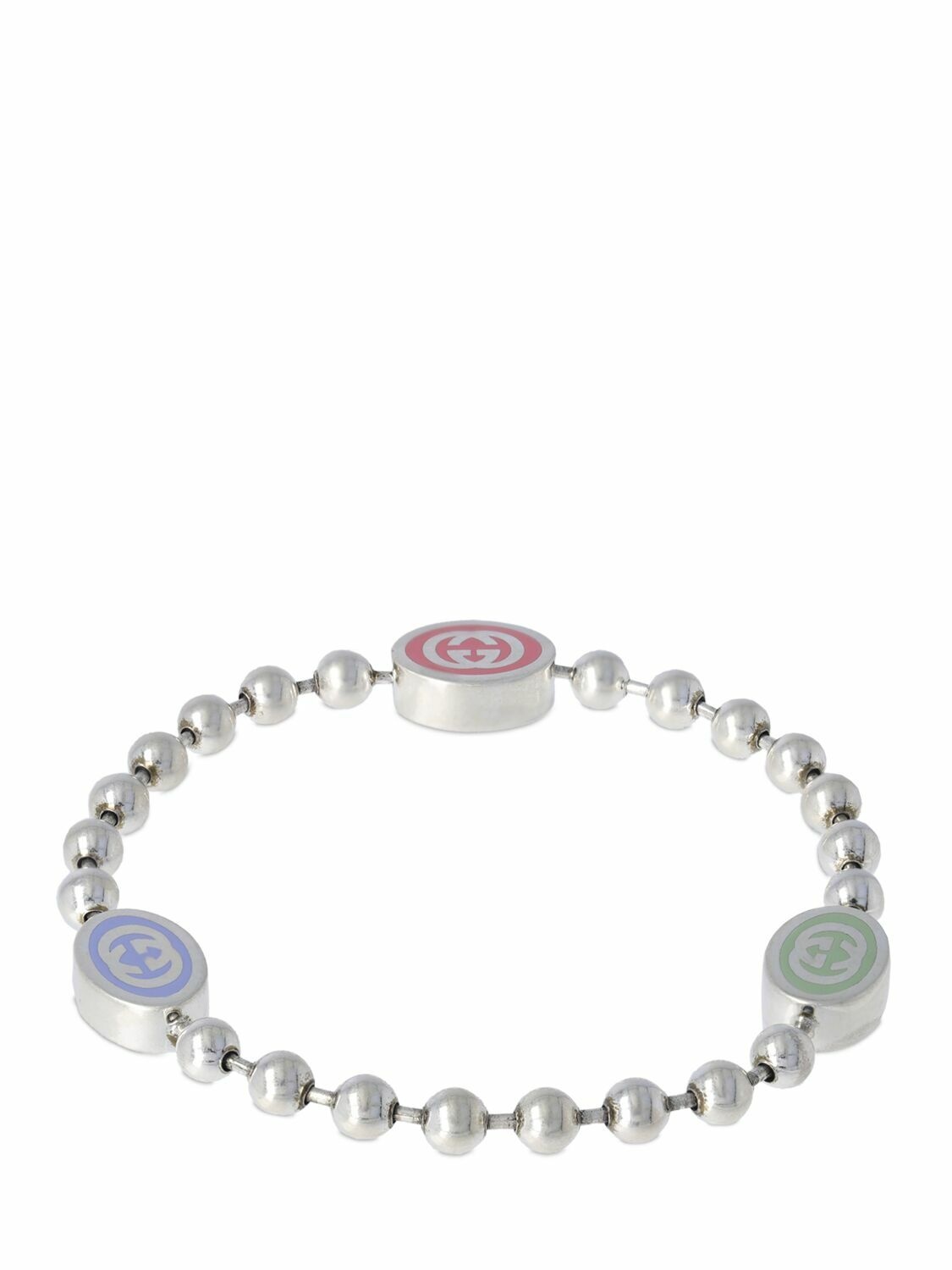 Photo: GUCCI - Logo Silver Bead Bracelet