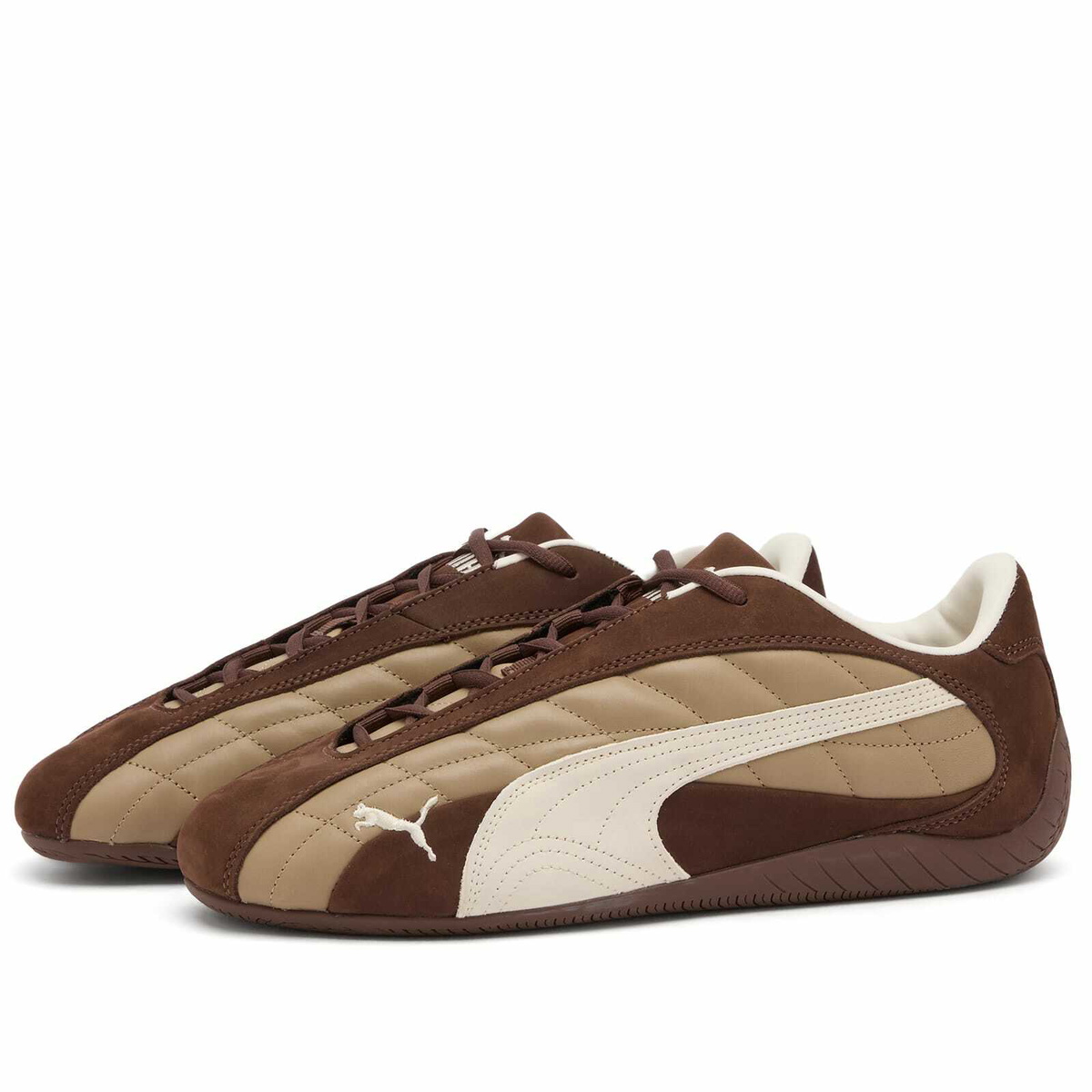 Puma Speedcat Plus Quilted Sneaker in Espresso Brown/Warm White