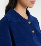 Victoria Beckham Cropped cotton-blend velvet sweatshirt