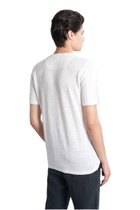 120% Lino T-shirt In White Linen