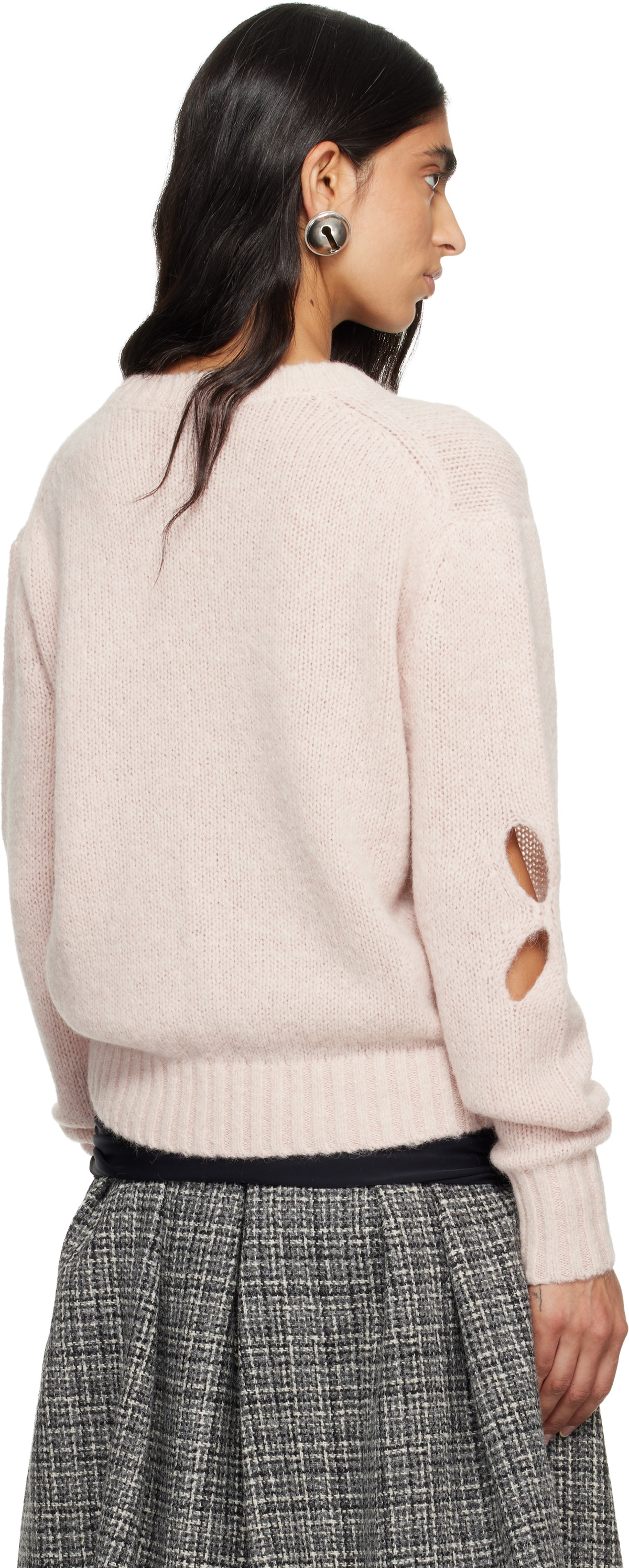 Stefan Cooke Pink Slashed Shaggy Sweater