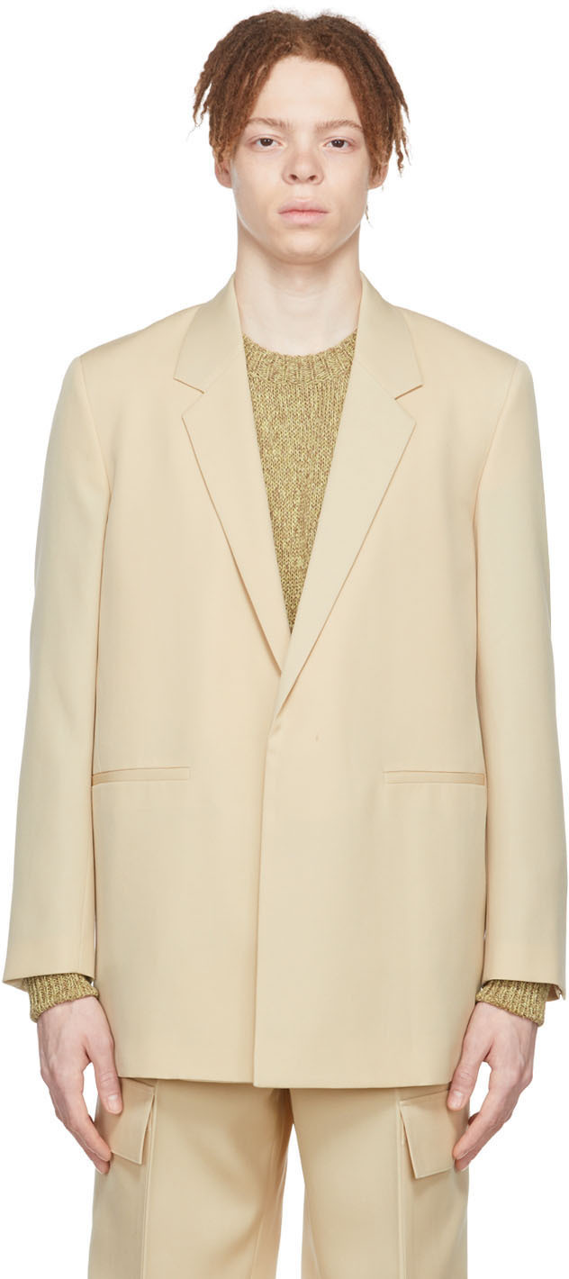 ジャケット Jil Sander Cream Wool Blazer Jil Sander single-breasted Wool Blazer | Yellow | FARFETCH