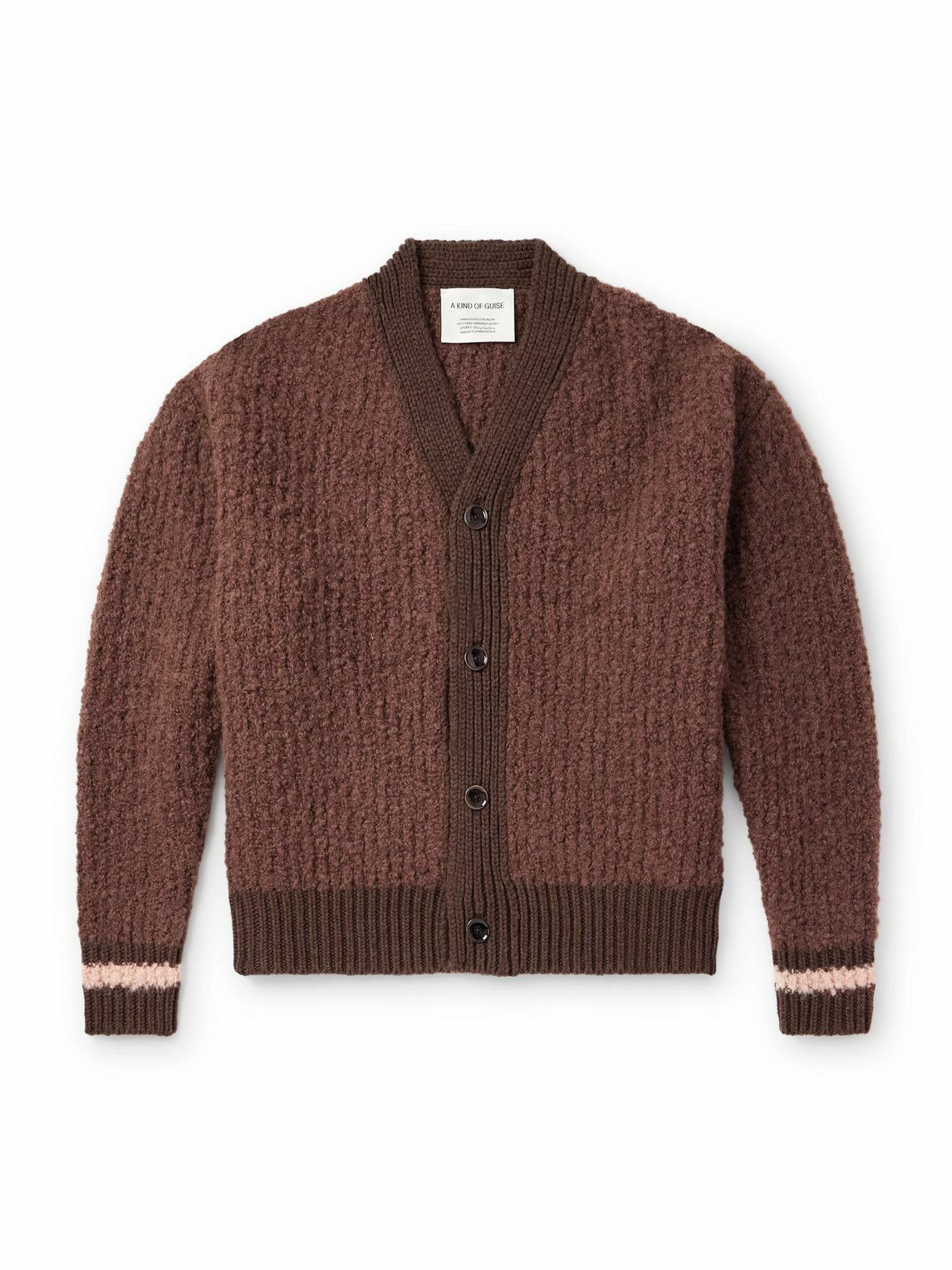 A Kind Of Guise - Ribbed-Knit Virgin Wool-Blend Cardigan - Brown