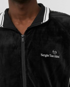 Sergio Tacchini Logo Velour Track Jacket Black - Mens - Track Jackets