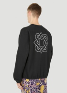 Logo Embroidery Sweatshirt in Black