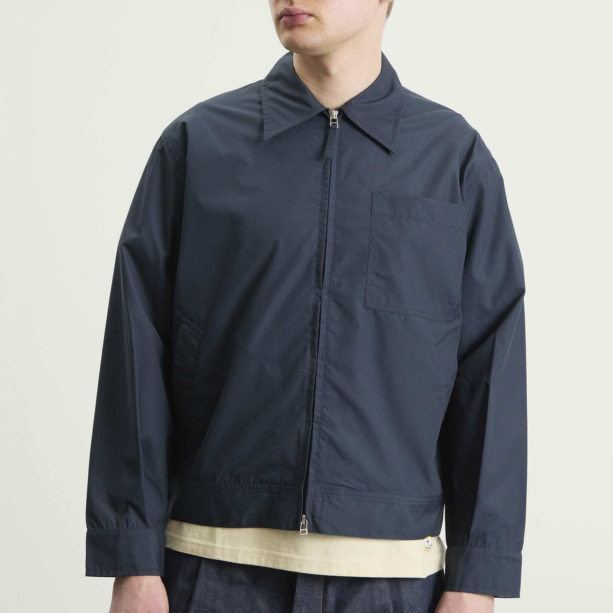 Universal Works Men's Recycled Poly Tech Rose Bowl Jacket in Navy