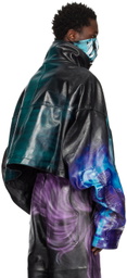 Gerrit Jacob SSENSE Exclusive Black & Purple Leather Jacket