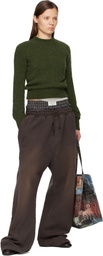 Acne Studios Brown Layered Logo Sweatpants