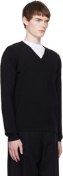 Dries Van Noten Black Pointelle Sweater