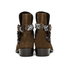 Amiri Brown Suede Bandana Buckle Boots