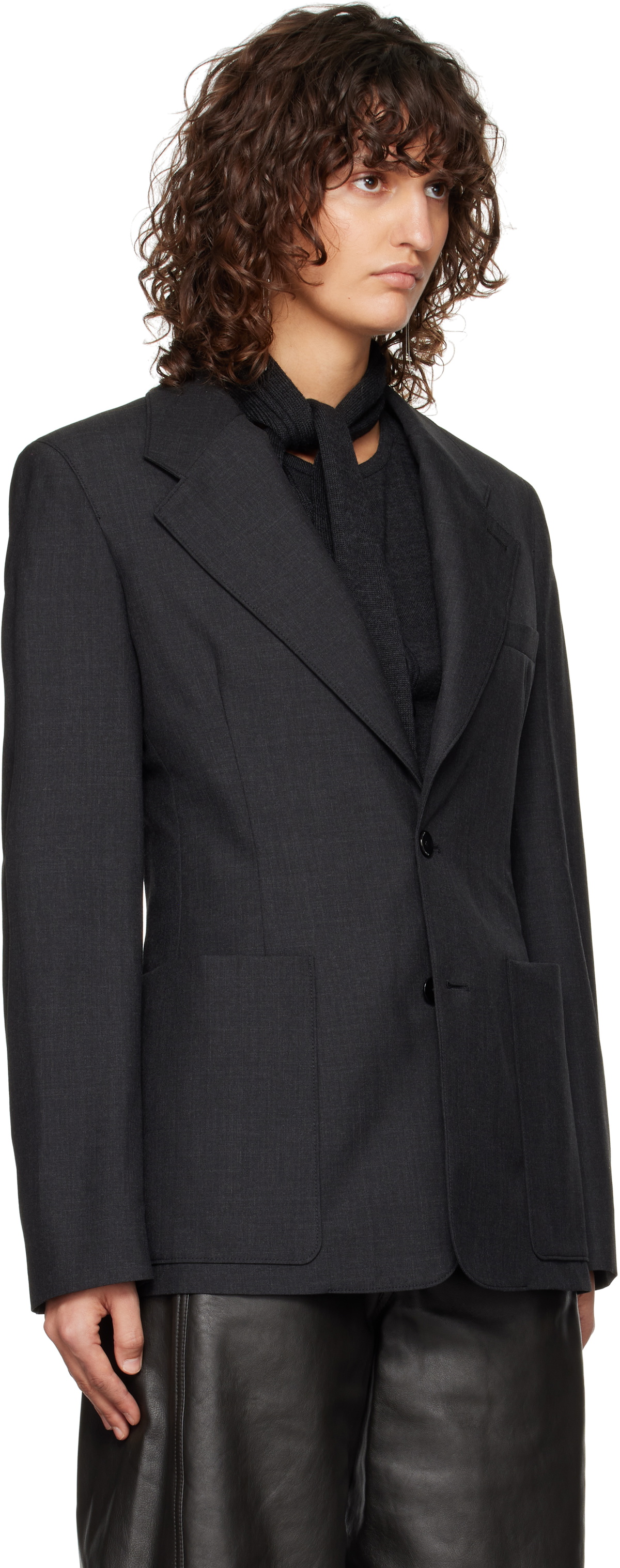 LEMAIRE Gray Single-Breasted Fitted Tailored Blazer