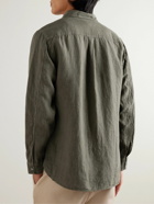 Mr P. - Garment-Dyed Linen Shirt - Green