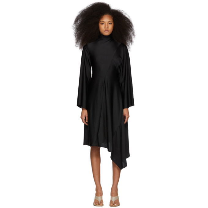 Ambush Black Waves Patchwork Drape Dress