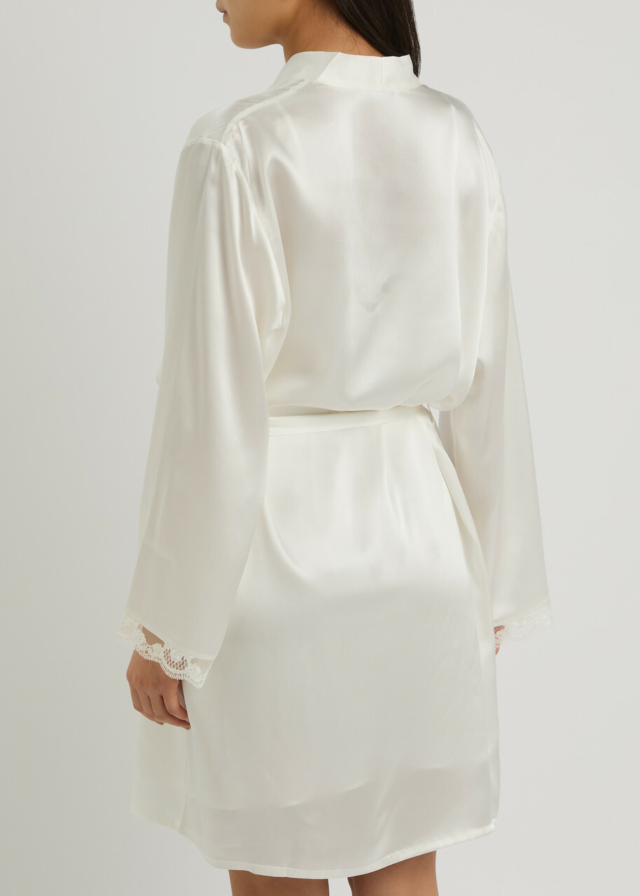 Simone PÉRÈLE Love Me Silk-satin Robe Ivory Simone Perele