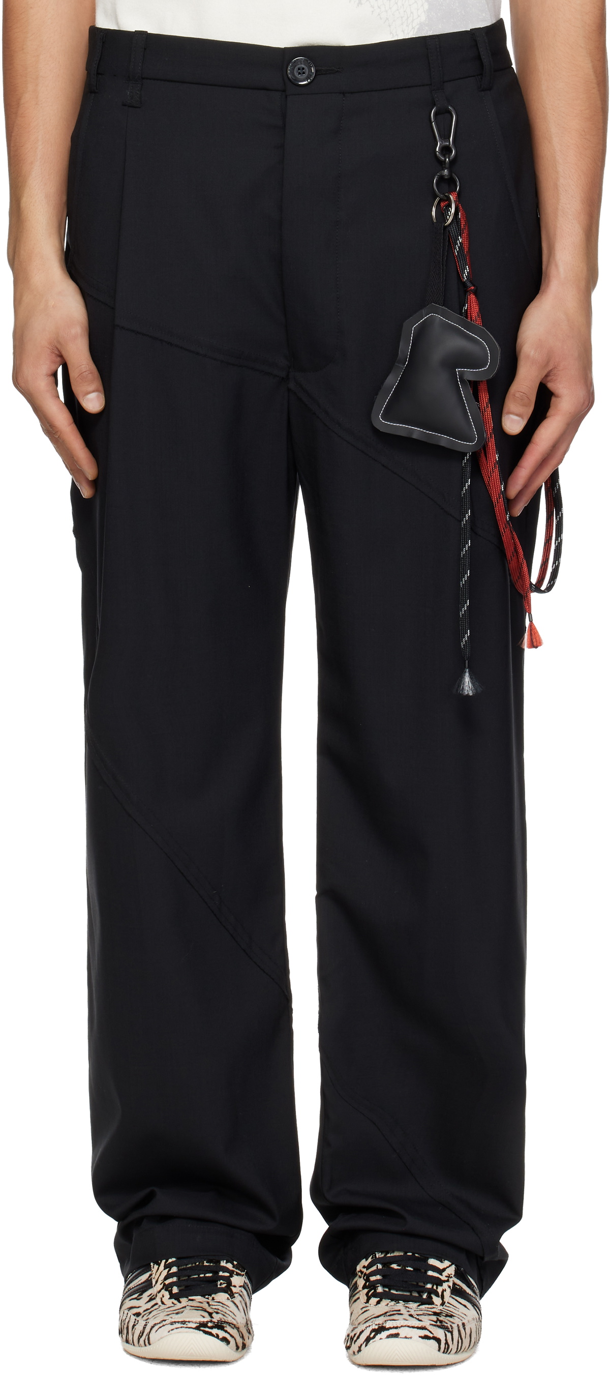Song for the Mute Black Slash Loose Pleated Trousers
