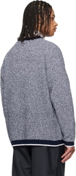 WOOYOUNGMI Navy Round Neck Logo Cardigan