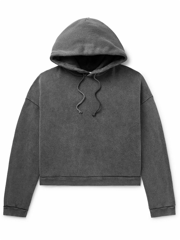 Photo: Acne Studios - Fester H Cropped Cotton-Jersey Hoodie - Gray
