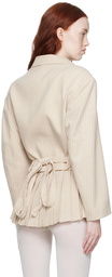 Pushbutton Beige Stripe Blazer