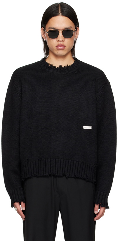 Photo: C2H4 Black Distressed Sweater