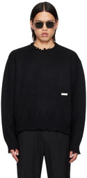 C2H4 Black Distressed Sweater