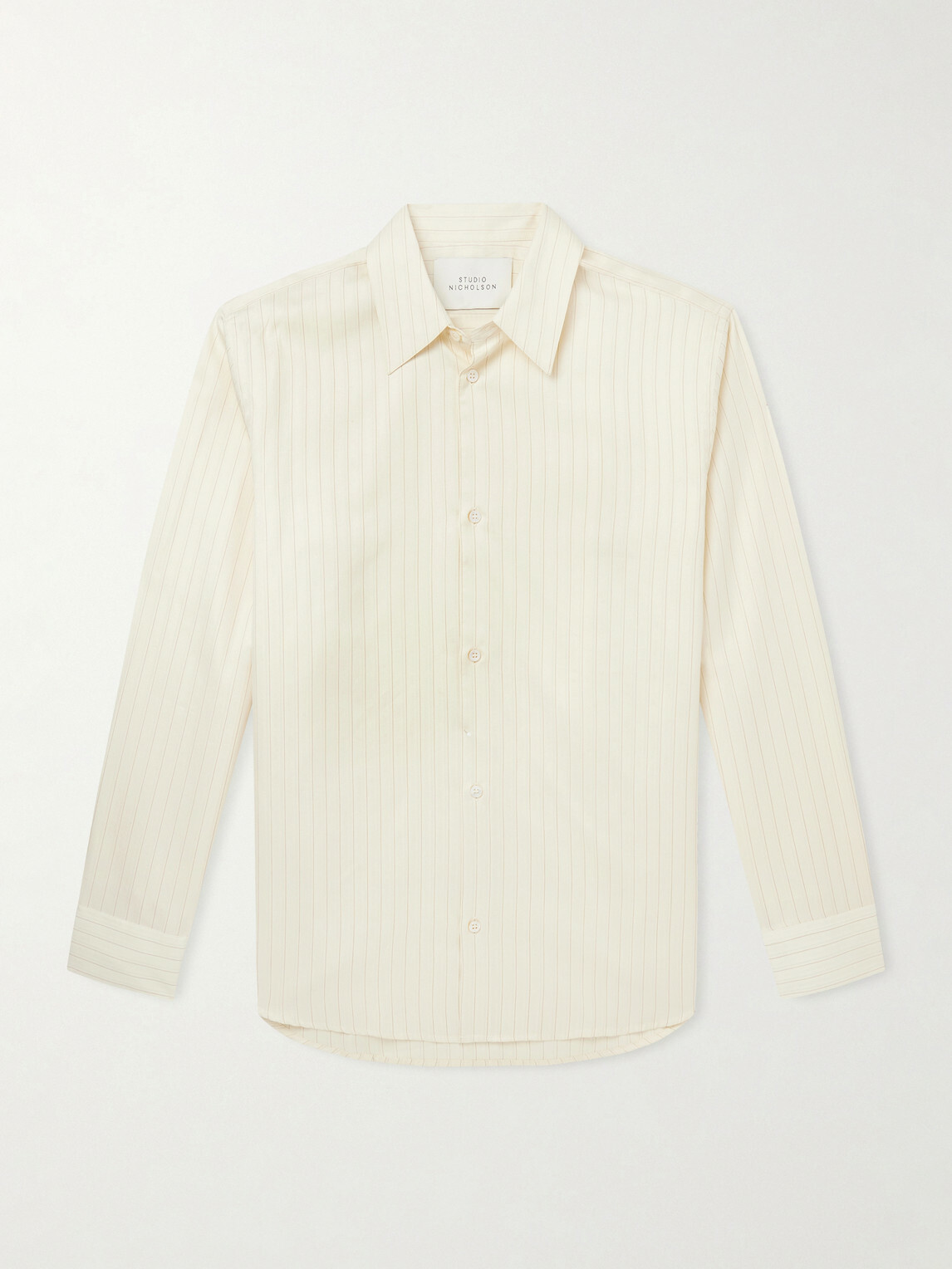 Studio Nicholson - View Striped Silk and Cotton-Blend Shirt - Neutrals