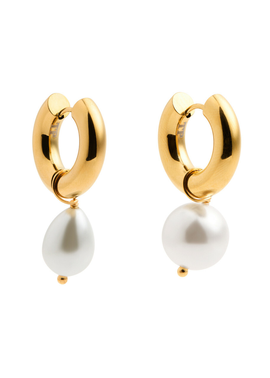 Timeless Pearly Pearl 24kt Gold-plated Hoop Earrings - One Size