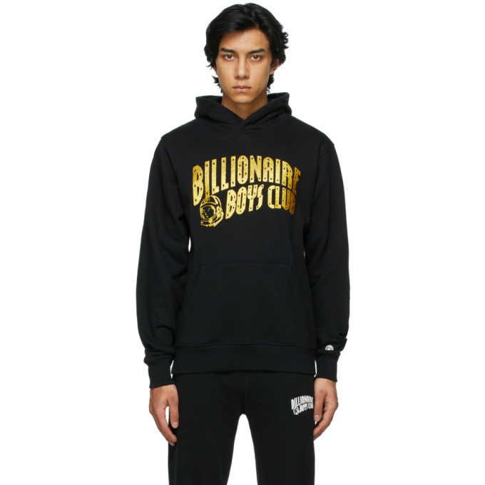 Photo: Billionaire Boys Club Black and Gold Glitter Arch Logo Hoodie