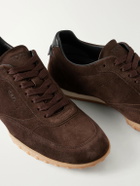 Tod's - Panelled Leather-Trimmed Suede Sneakers - Brown