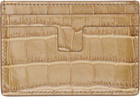 TOM FORD Tan Shiny Croc 'T Line' Classic Card Holder