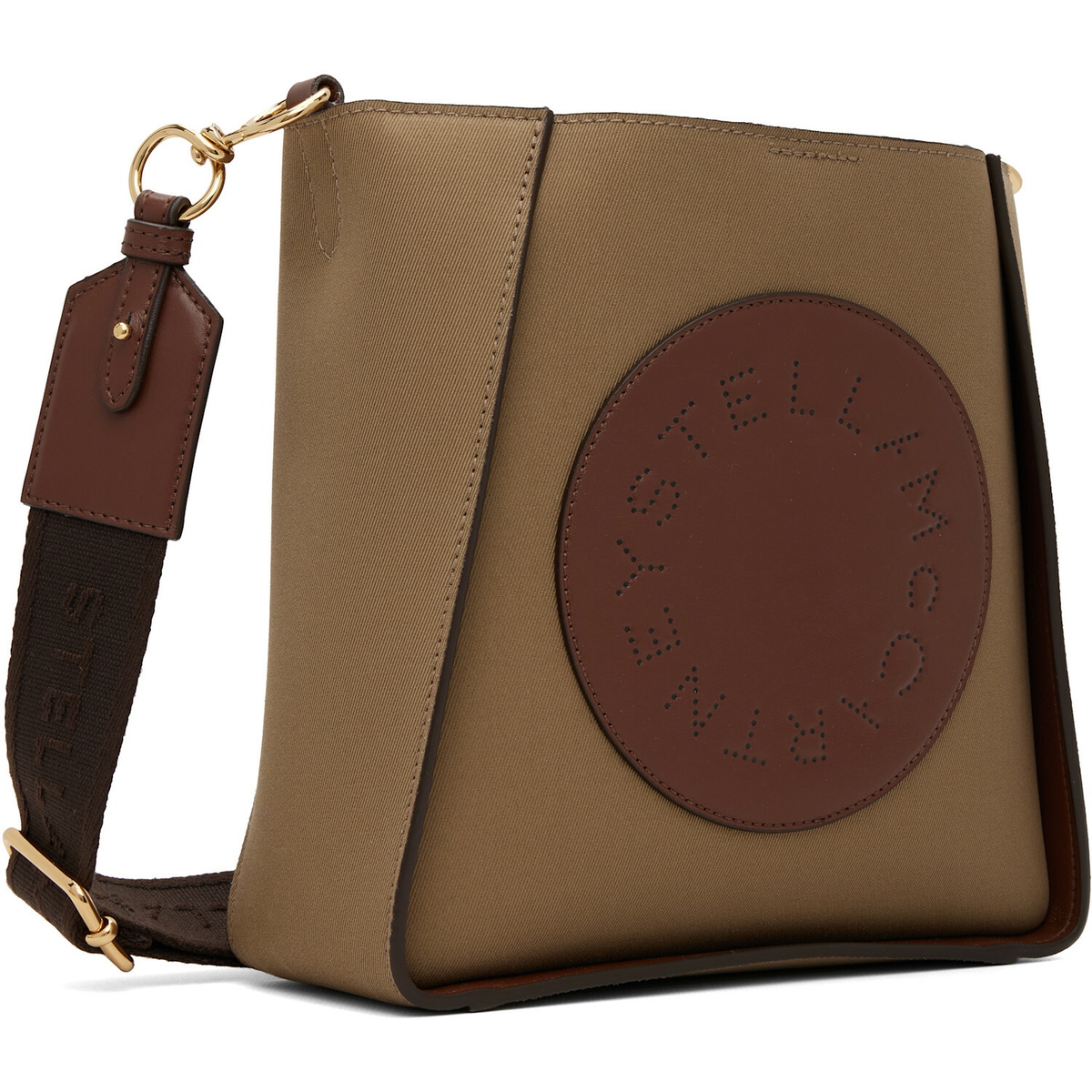 Stella McCartney Khaki Logo Square Crossbody Bag