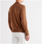 Camoshita - Wool Mock-Neck Sweater - Brown
