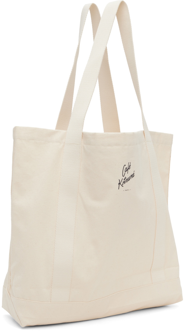 Maison Kitsuné Beige Café Kitsuné Fox Tote Maison Kitsune