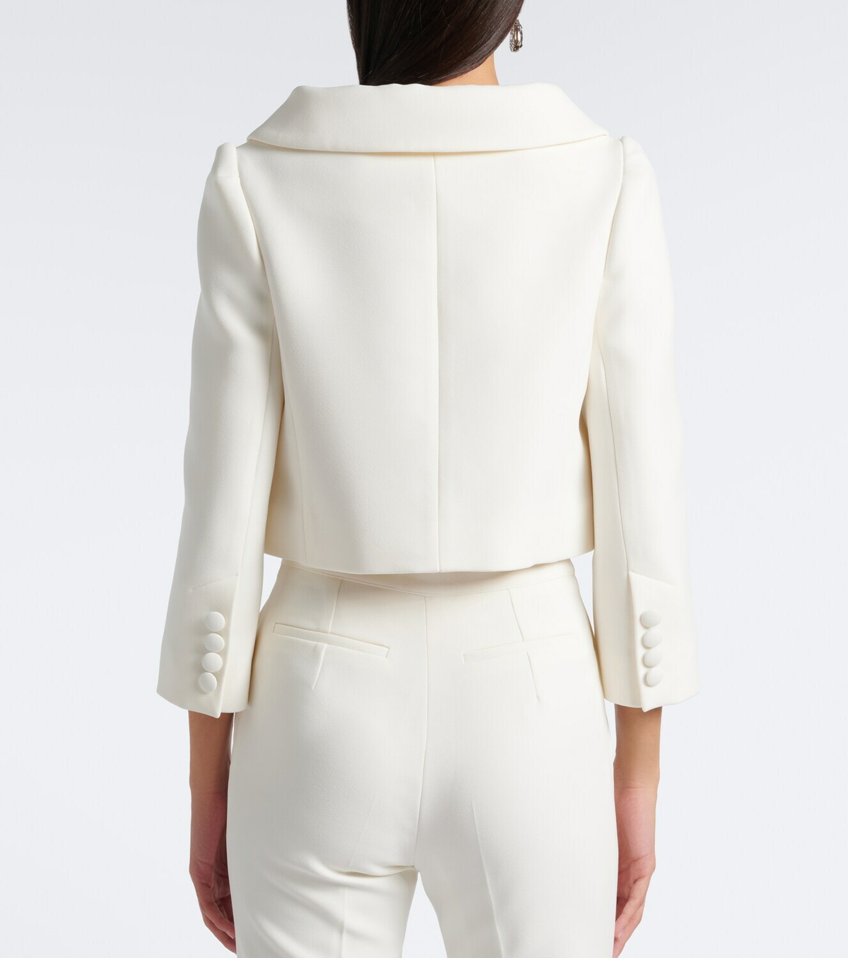 Safiyaa Bridal Brigitta cropped crêpe jacket