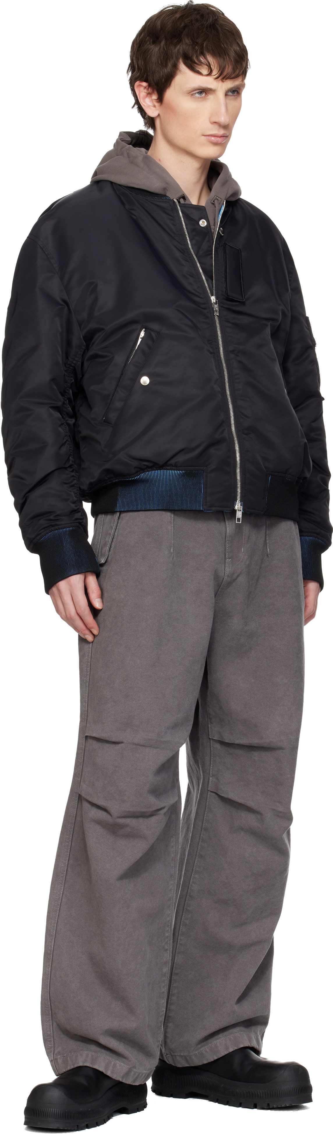 WOOYOUNGMI Black Back Logo MA-1 Bomber Jacket