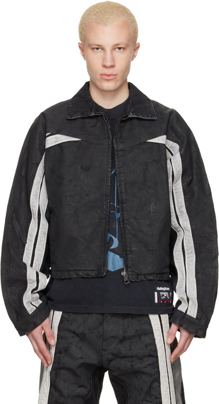 Photo: Rivington Roi Rebis Black Denim Trappist Trucker Jacket
