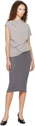 Entire Studios Gray Lycra Side Drape Top