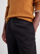 Mr P. - Tapered Cotton-Blend Jersey Drawstring Sweatpants - Black