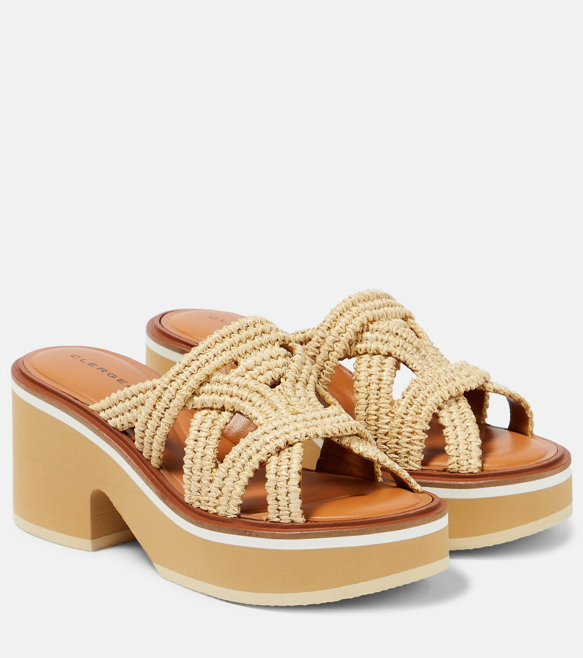 Clergerie Chermy raffia platform mules 
