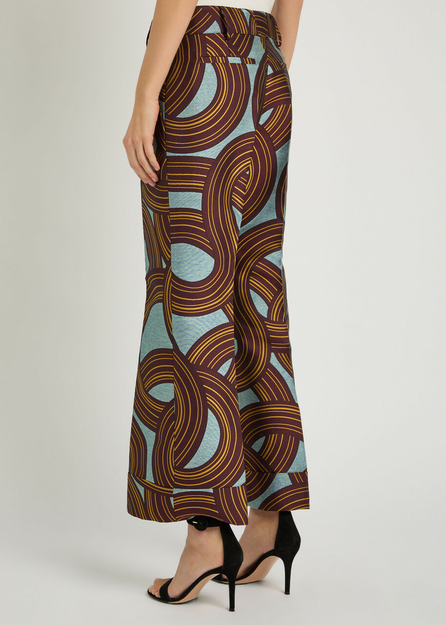 LA Double J Hendrix Jacquard Flared-leg Trousers Multicoloured