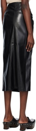 Nanushka Black Carola Vegan Leather Midi Skirt