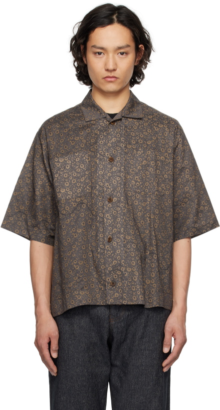 Photo: Aviva Jifei Xue Brown Short Sleeve Boxy Shirt