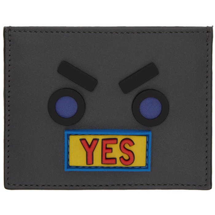 Photo: Fendi Grey Fendi Faces Yes Card Holder 